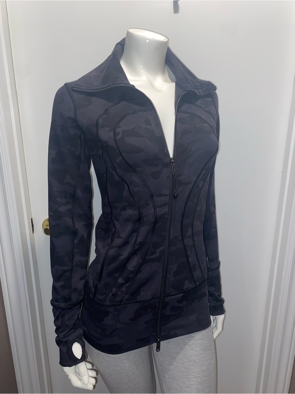 lululemon athletica Black Camo High-Neck Zip Bomber Jacket